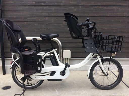 地域限定送料無料　ヤマハ　パスバビー　三人乗り　新基準　12,3AH　子供乗せ　白　ビッケ　ギュットアニーズ　神戸市　電動自転車