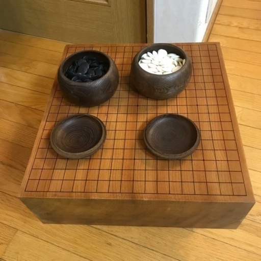 極上/本榧製足付碁盤/厚み14cm/約14kg/骨董/囲碁/将棋/碁笥/碁石