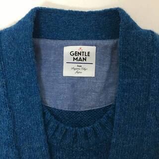 ⭕⭕⭕HY4/64 13AW Mr.GENTLEMAN フェイクレイヤード アンサンブル カーディガン メンズ XL サイズ ブルー ウール トップス 極美品⭕⭕⭕の画像