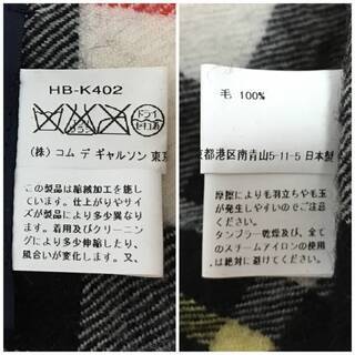 ⭕⭕⭕HY4/32 COMME des GARCONS HOMME コムデギャルソンオム チェックマフラー レッド・ブラック・ホワイト ストール 薄手⭕⭕⭕の画像