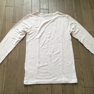 i HEAT 白の丸首7分丈長袖肌着　120㎝の画像