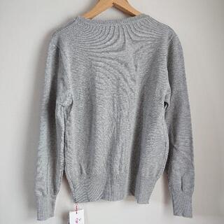 【未使用品】ニット カーディガン レディース 長袖 グレー Mサイズ タグ付き コットン、の画像