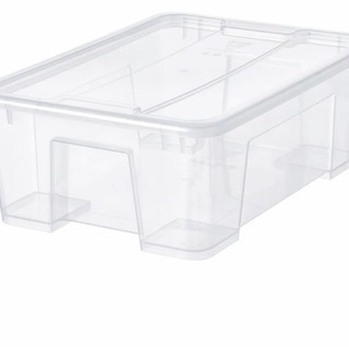 2点セット　IKEA SAMLA サムラ ふた付きボックス, 透...