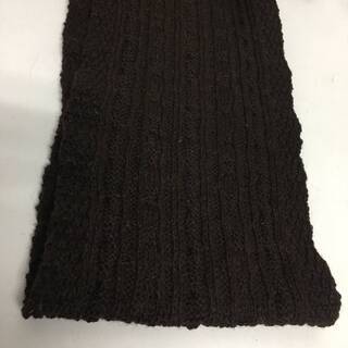 ⭕⭕⭕HY4/14 未使用品 BLACK SHEEP (ブラックシープ) アランウール100% マフラー 英国製 ブラウン ストール 毛 茶⭕⭕⭕の画像