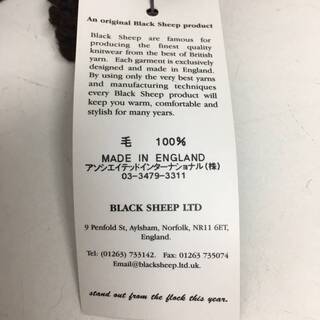 ⭕⭕⭕HY4/14 未使用品 BLACK SHEEP (ブラックシープ) アランウール100% マフラー 英国製 ブラウン ストール 毛 茶⭕⭕⭕の画像