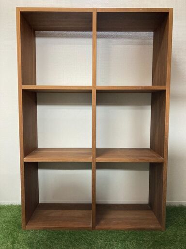 ★中古品 無印良品 MUJI ウォールナットスタッキングシェルフ オープンラック 3段x2列 幅約81.5cm ◎