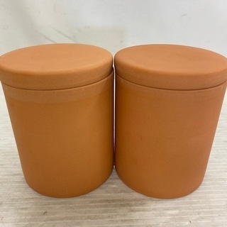 🟫🟤 未使用品👯‍♂️テラコッタ砂糖 塩 ポットセット 👨🏻‍🍳👨🏻‍🍳の画像
