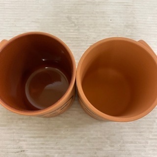 🟫🟤 未使用品👯‍♂️テラコッタ砂糖 塩 ポットセット 👨🏻‍🍳👨🏻‍🍳の画像