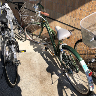 自転車　ママチャリ　カゴ付き