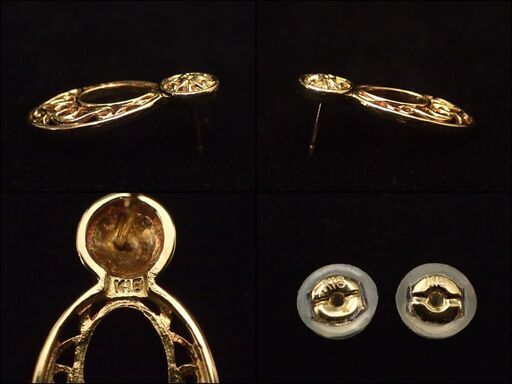 E500 ゴールド K18 YG ピアス 両耳 5.2g アクセサリー