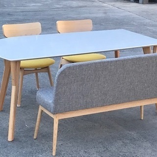 美品！ダイニング4点セット◇モリタインテリア◇ナフコ◇タモ材ベン...