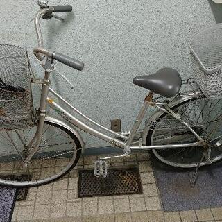 26インチ　自転車　前後かご付