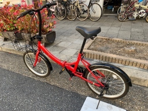 ‼️折りたたみ自転車　２０インチ　6変速　赤　美品‼️