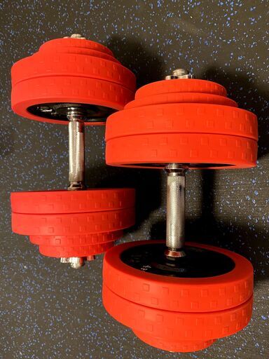 28ミリ ラバー付き バーベル・ダンベル 合計120キロ分【2021年11月末以降引き渡し】