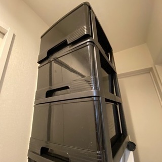 無料です。押入れ収納 衣装ケース 引き出し プラスチック　3段の画像