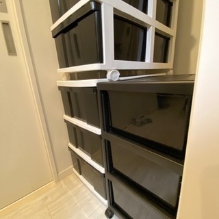 無料です。押入れ収納 衣装ケース 引き出し プラスチック　3段の画像