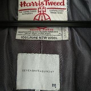 最終値下げ HarrisTweed×SEVENDAYS=SUNDAY☆ロングダッフルコートの画像