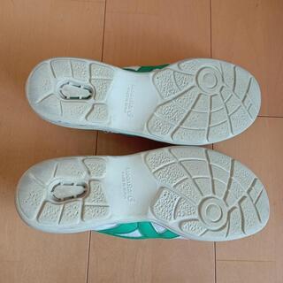 中古　上履き　白✕緑　25cm　ムーンスターの画像