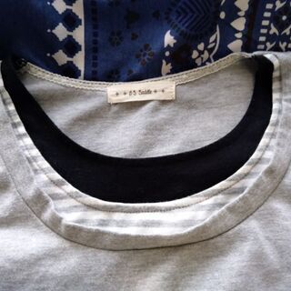 グレー 重ね着風 カットソー 3Lの画像