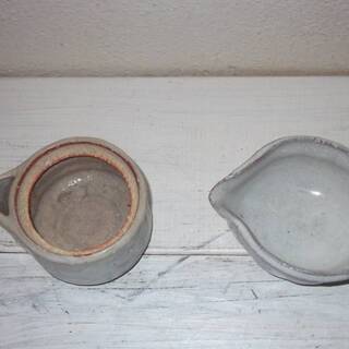 ☆萩焼　急須&湯呑6個など 作:高見世清光/訳ありの画像