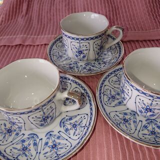 昭和レトロ カップ&ソーサー三組の画像