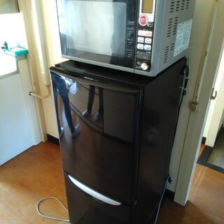 シャープオーブンレンジ＆ナショナル135L冷凍冷蔵庫 セットで日...