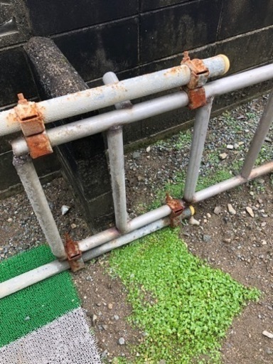 ステンレス　手すり付き梯子