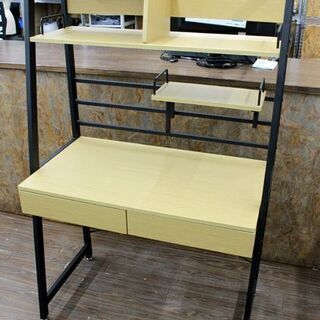 美品！ 札幌 引き取り ニトリ 棚付きデスク/パソコンラック シンプルデザイン 引き出し付き