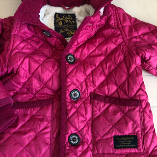 女児　アウター　ふわふわ　HusHush コート　ピンクの画像
