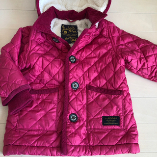 女児　アウター　ふわふわ　HusHush コート　ピンクの画像