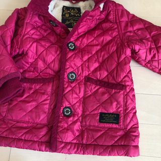 女児　アウター　ふわふわ　HusHush コート　ピンクの画像