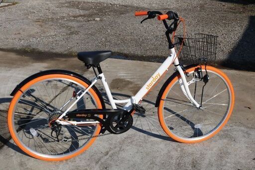 11/7 予約あり　新車未使用展示車両　26インチ　折り畳めるママチャリ　6段ギア