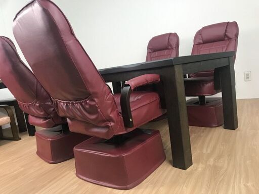 【新品】☆ガス圧チェアー付き　テーブルこたつ5点セット☆