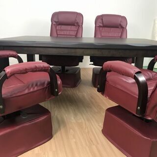 【新品】☆ガス圧チェアー付き　テーブルこたつ5点セット☆