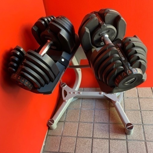 SANICHI 片側40kg ダンベルセット 専用スタンド付き