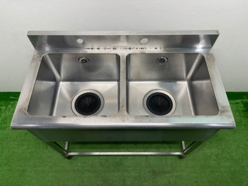業務用　ステンレス　２槽シンク流し台　厨房　店舗　飲食店　W９００ｘＤ４５０ｘＨ８００ｍｍ