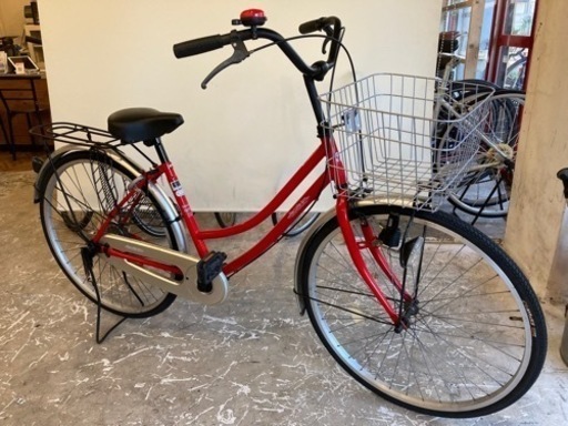 【タイヤ前後新品！】26インチ　自転車　レッド