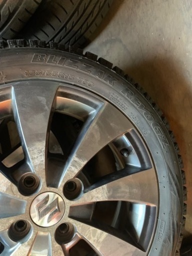 165/55R15 2016年製 7部山 スズキ純正アルミ付き
