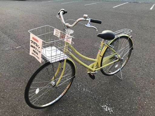 ママチャリ２７インチ　ブリヂストン　スクリッジ　フレーム色クリームイエロー
