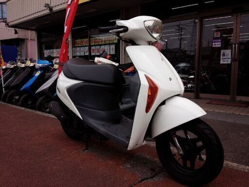 NO.3991　レッツ５Ｇ　４サイクル　ＦＩ車　盗難防止警報アラーム　ホワイト　☆彡