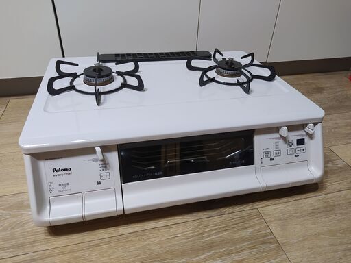 【美品】パロマ・高級ガスコンロ・エブリシェフ・人気の白【都市ガス】大阪府内+2000円で配達