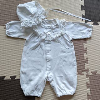 日本製　ベビー　セレモニードレス2点セット　帽子付き