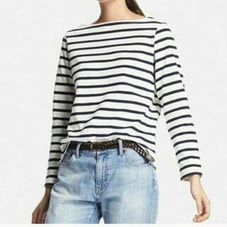 【UNIQLO】ボーダーボートネックT（長袖）（Ｍ）