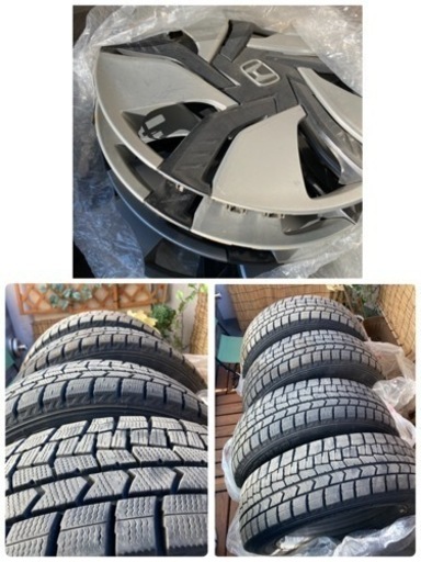 ホンダ車用冬タイヤ、ホイール付き4本セット　ダンロップ　ウィンターマックスWM02  185/60R15 2019年10月生産