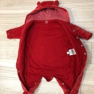 【美品】 6-12 months baby GAP 新生児ベビー 防寒 アウター 足つきカバーオールの画像