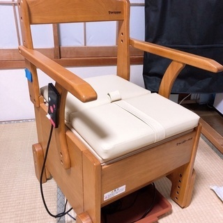 木製ポータブルトイレ リモコン付き ラップポンエブリ ポータブル