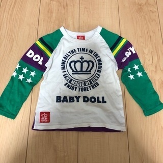 男の子90 ロングTシャツ白　BABY DOLL②