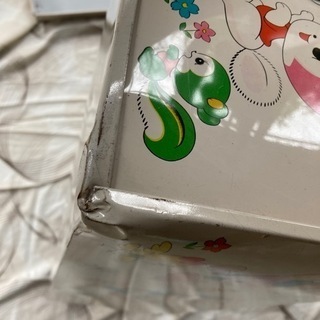金丸製缶謹製　昭和レトロ　ブリキ衣装ケース　バンビ　ウサギ柄　ジャンク品の画像