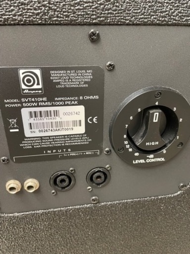 ★242　【値下げ中！】　Ampeg　ベース用キャビネット　SVT410HE　音響　USED　楽器　スピーカー　定価およそ￥83,00