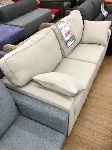 KJ-110【ご来店頂ける方限定】新入荷　アウトレット　3シーターアームソファ　グレー